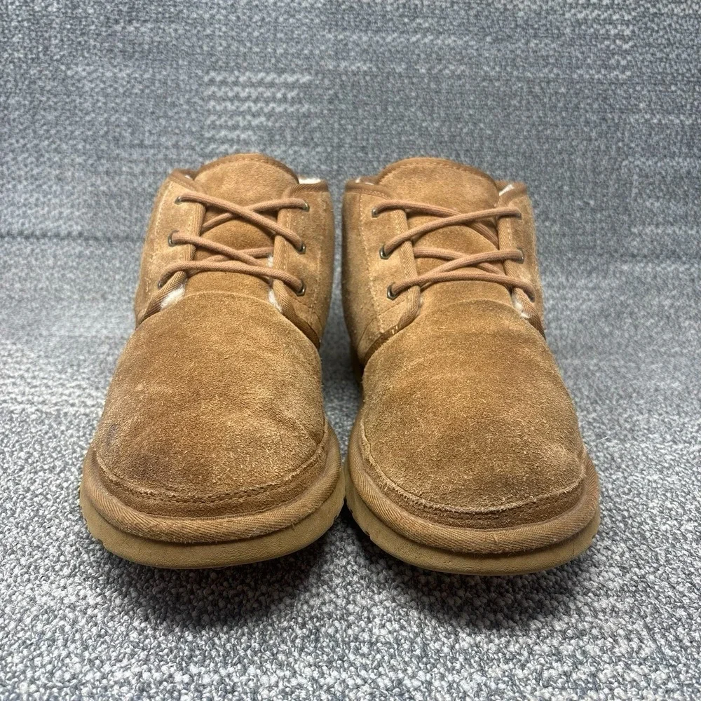 UGG Neumel Mens 12 Chestnut Suede Sheepskin Shearling Lined Chukka Boots 3236